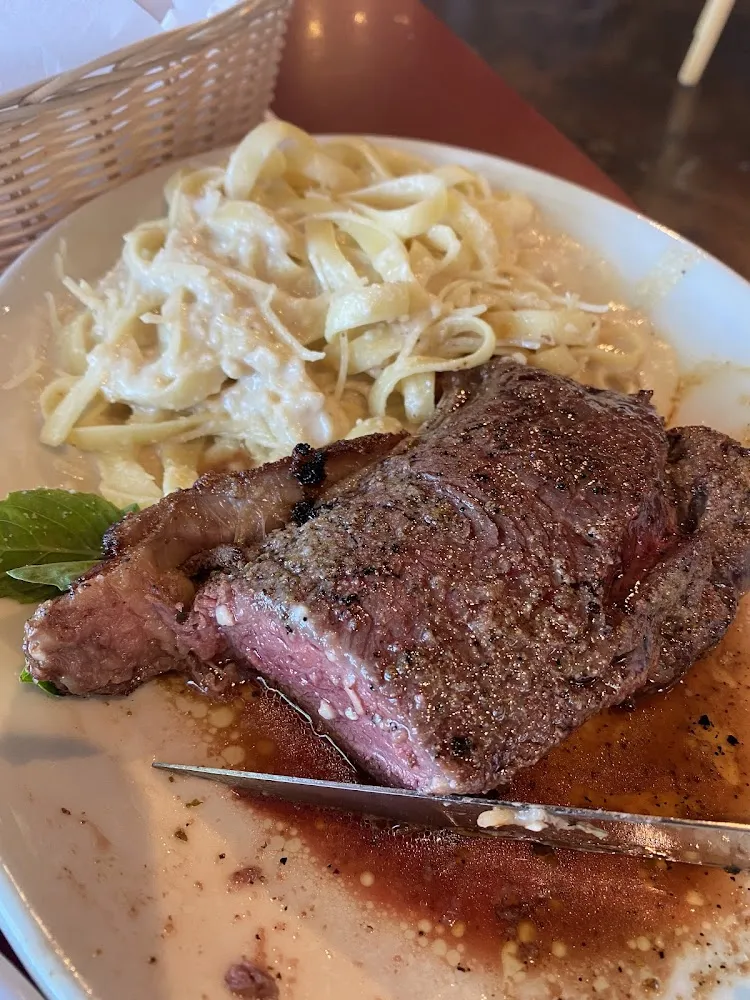 12oz Steak with Fettuccine