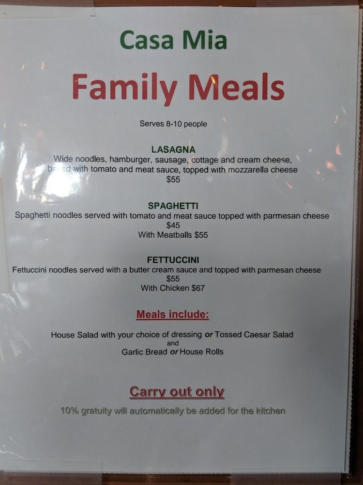 Yelm Casa Mia Menu image 2